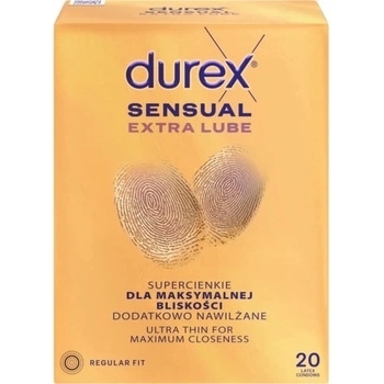 Durex 20 бр. Ултра тънки с екстра лубрикант Durex Sensual Extra Lube