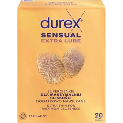 Durex 20 бр. Ултра тънки с екстра лубрикант Durex Sensual Extra Lube