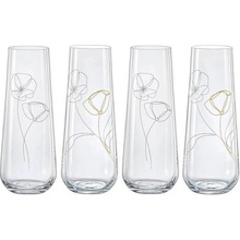 Crystalex Sklenice na prosecco FLOWERS 4 x 250 ml