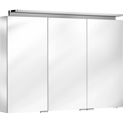 KEUCO Royal L1 závesná zrkadlová skrinka s LED osvetlením, 3 dvierka, 1000 x 742 x 150 mm , strieborná eloxovaná, 13604171311
