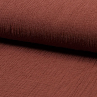 Mušelín/dvojitá gázovina kaštanová, š.140