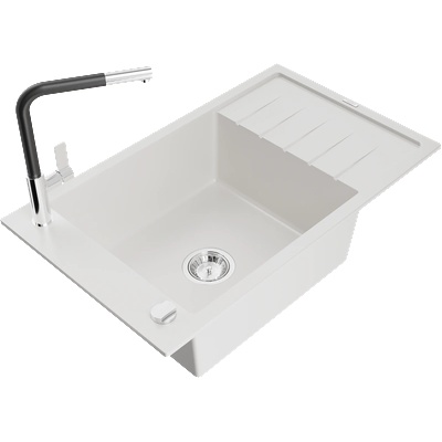 Mexen Elias гранитна кухненска мивка с едно корито и отцедник и кухненски (6511-20-670401-07)