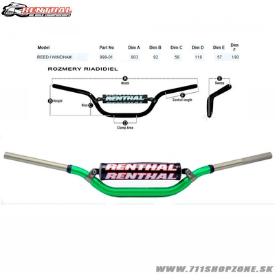 Renthal riadidlá Twinwall 998 Reed/Windham