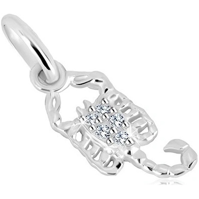 Šperky eshop Stříbrný přívěsek 925 čiré zirkony drobné výřezy znamení Štír S54.28
