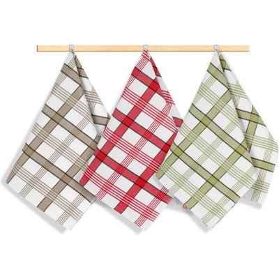 Bellatex Káro 50 x 70 cm Béžová,Zelená,Červená 3 ks – Hledejceny.cz