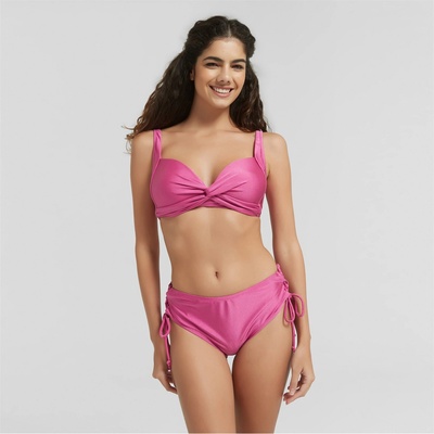 Be You Бикини Be You Women's BY Shimmer Lattice Side Swimwear Bikini Brief - Raspberry
