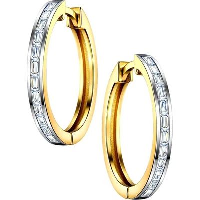 Zlaton Náušnice z kombinovaného zlata kruhy 2.00cm 4.20g s diamantem 0.590ct 000690812235