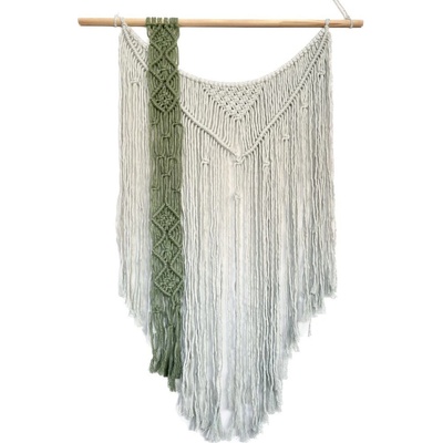 Zelenkavé macramé na zeď 55 x 82 cm