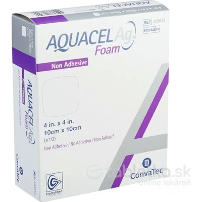 AQUACEL Ag Foam neadhez. krytie na rany 10 x 10 cm 10 ks