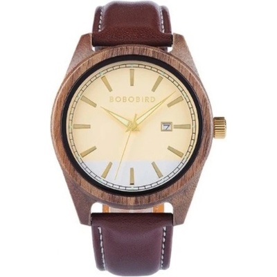 Woodrow Trim Analogue Walnut Leather Gold