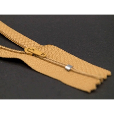 Nedeliteľný jemný plastový špirálový zips (veľkosť číslo 3) rôzne farby - dĺžka 12 cm - 60 cm 18 cm Horčicová
