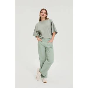 Moodo Дънки с широки крачола хаки Moodo Moodo | Zelen | ЖЕНИ | XXL