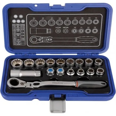 PROJAHN Гедоре комплект 1/4", 3/8", 10-24 мм, 17 броя Projahn