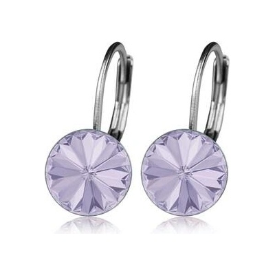 Nubis ocelové náušnice s krystaly Swarovski violet NBS08-VI