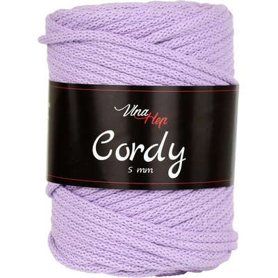 Vlna-hep Cordy 5mm - šňůra - bavlna Cordy 5mm: nová - 8051 Lila
