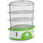 Ariete Уред за готвене на пара Ariete HEALTHY STEAM, 800W, Капацитет 9 л, 3 кошници, Бързо готвене, Таймер, Бял със зелен (AR-00C091101AR0)