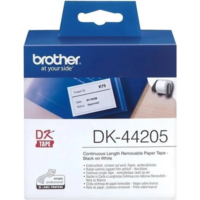 Brother Лента DK44205, 62 mm x 8 m, за черен печат върху бяла лента (DK44205)