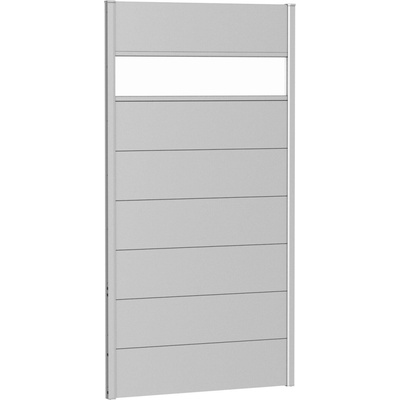 Biohort zástena na ochranu súkromia 180 so skleneným panelom - 194 x 4,4 x 182 - tmavosivá metalická