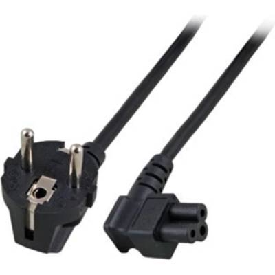 ACT Powercord захранващ конектор Schuko CEE 7/7 мъжки (ъглов) - C5 (ъглов) IEC, 1 м, черен (AK5409)