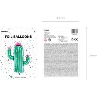 Fóliový balón Kaktus 60 x 82 cm