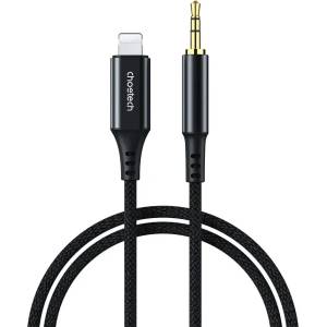 Choetech Аудио кабел Choetech, Lighting към mini jack 3.5mm, 1 метър, черен (AUX007)