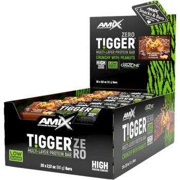 Amix Nutrition Tigger Zero / Low Carb Protein Bar [20 x 60 грама] Тъмен шоколад с карамел