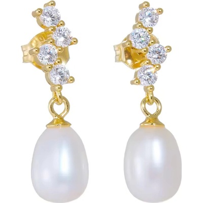 Olivie strieborné náušnice PERLA GOLD 8703