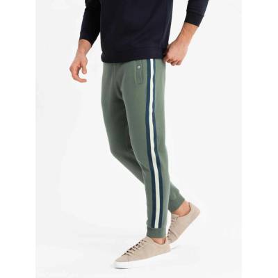 Ombre Pánské Tepláky Slim Střih Tmavě Zelená
