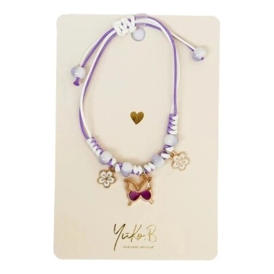 Yuko B. Náramok nastaviteľný Motýľ Fialový