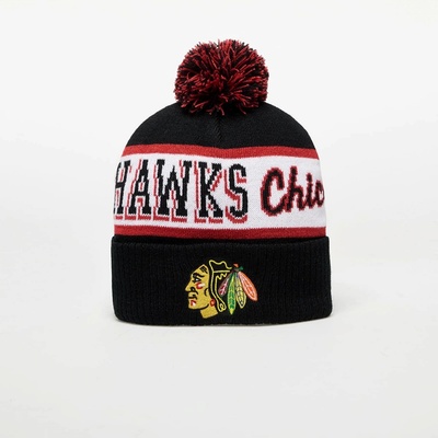 Mitchell & Ness NHL Block Sweep Pom Knit Chicago Blackhawks Black