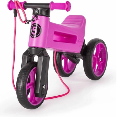 Teddies FUNNY WHEELS Rider SuperSport fialovej 2v1 + popruh 28/30 cm