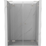 Mexen Lunar L Дуо душ врати отваряеми 160 см, прозрачни, матиран никел - 834DL-160-000-97-00 (834DL-160-000-97-00)
