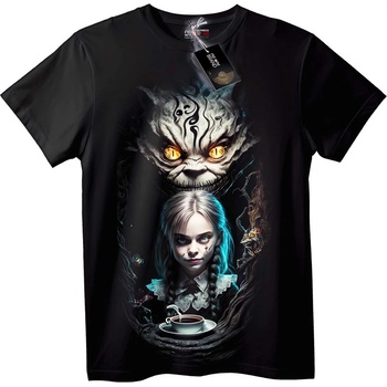 NOONEBRAND Тениска Alice in Wonderland Чеширски Котарак - 2XL, White