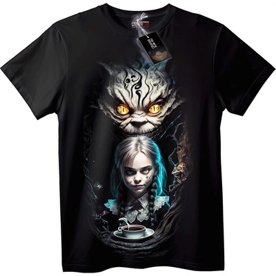 NOONEBRAND Тениска Alice in Wonderland Чеширски Котарак - 2XL, White