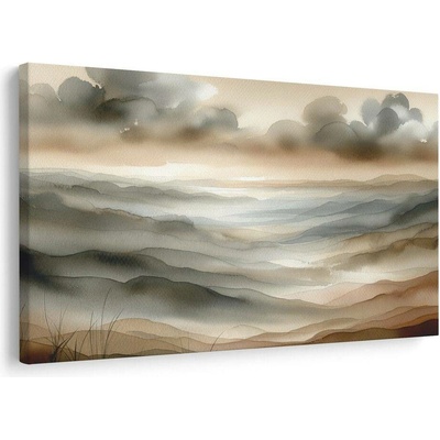 Obraz krajina v mlze a hnědé - 120x80
