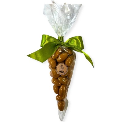 Nutworld Ořechový kornout ZELENÁ STUHA Mandle ve slaném karamelu 150 g