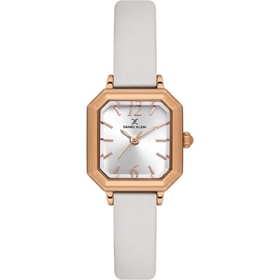 Daniel Klein DK. 1.13946-5 Дамски часовник, бял| Premium серия | Сив циферблат, Кожена каишка