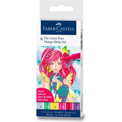 Faber-Castell 167155 Pitt Artist Pen Manga 6 ks Shojo