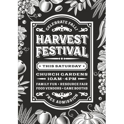 Obrázek svítící ve tmě - Motiv HARVEST FESTIVAL Formát A4 - Kód: 04932