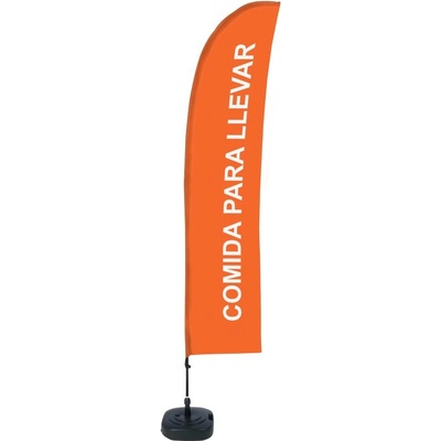 Jansen Display Beach Flag Budget Wind Complete Set Take Away Orange Spanish, 1010 x 4305 mm