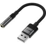 ACEFAST J13 USB-A към 3.5 мм мини жак адаптер - черен (J13)