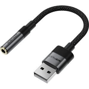 ACEFAST J13 USB-A към 3.5 мм мини жак адаптер - черен (J13)