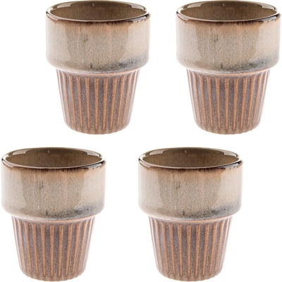 Dakls Бежови глинени чаши в комплект 4 бр. за еспресо 100 ml Tone - Dakls (HP640)