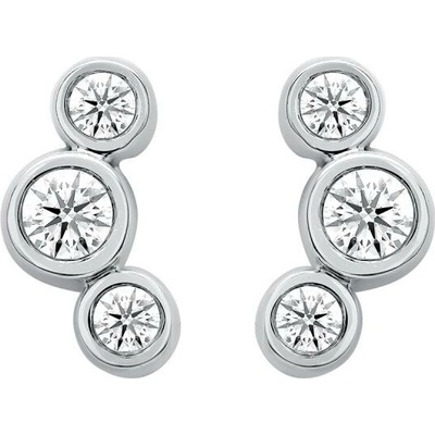 Eppi Moderné strieborné náušnice s guľatými lab-grown diamantmi Ebba E49279