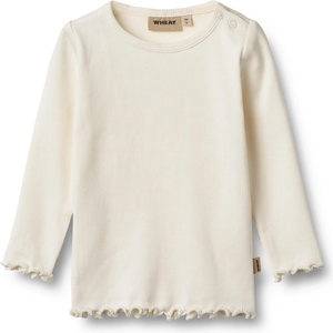WHEAT Детска блуза с дълъг ръкав WHEAT Kid's Rib T-Shirt L/S Ida Longsleeve - Ivory - размер 74 (EU) (704-4606-0211)