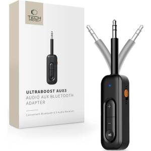 Tech-Protect ultraboost au03 audio adapter aux bluetooth 6.0 black (5906302325412)