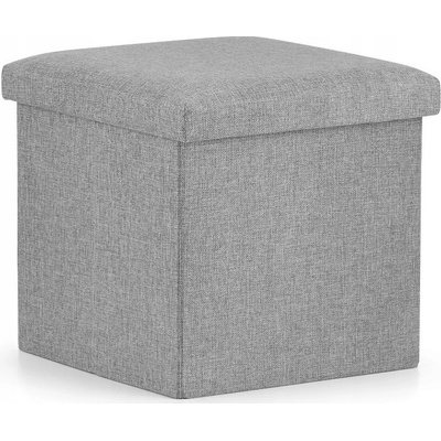 KIK KX4620 Skladací puf s úložným priestorom sivý 38x38x38 cm