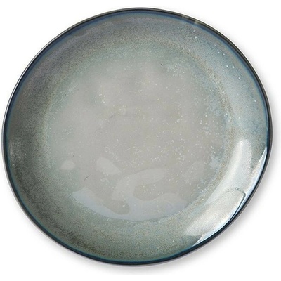 Tyrkysovo šedý ručne tvarovaný dezertný tanier Home Chef - 20 x 19 x 2,3 cm - HKLIVING
