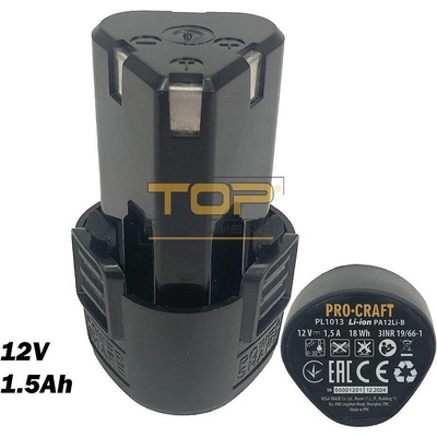 PRO-CRAFT Батерия акумулаторна, Li-Ion, 12V, 1.5Ah, PROCRAFT 12/2, за PA12Li Compact (UNI-01012209)