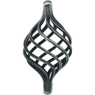 PSG Ozdobný košík pro kovaný plot, bránu, zábradlí a mříže 12.111, pr. 12x12 mm, 130 x 65 mm